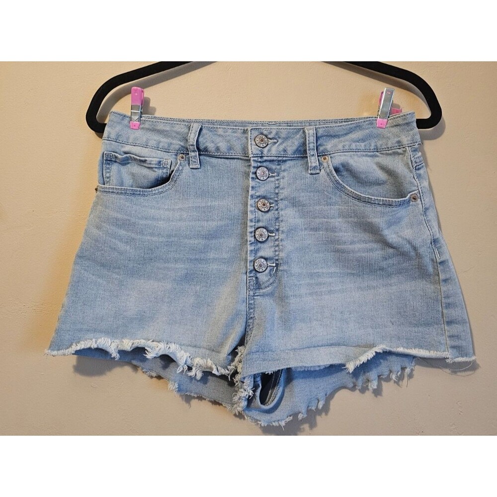 REWASH Peace Love Eco Shorts Junior 13/31Jean Cut-Off Button Fly